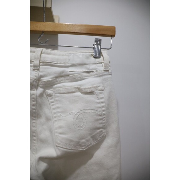 R13 Womens Size 25 Kick Crop Jeans Distressed Garret White Italy Denim Luxury - Picture 4 of 14